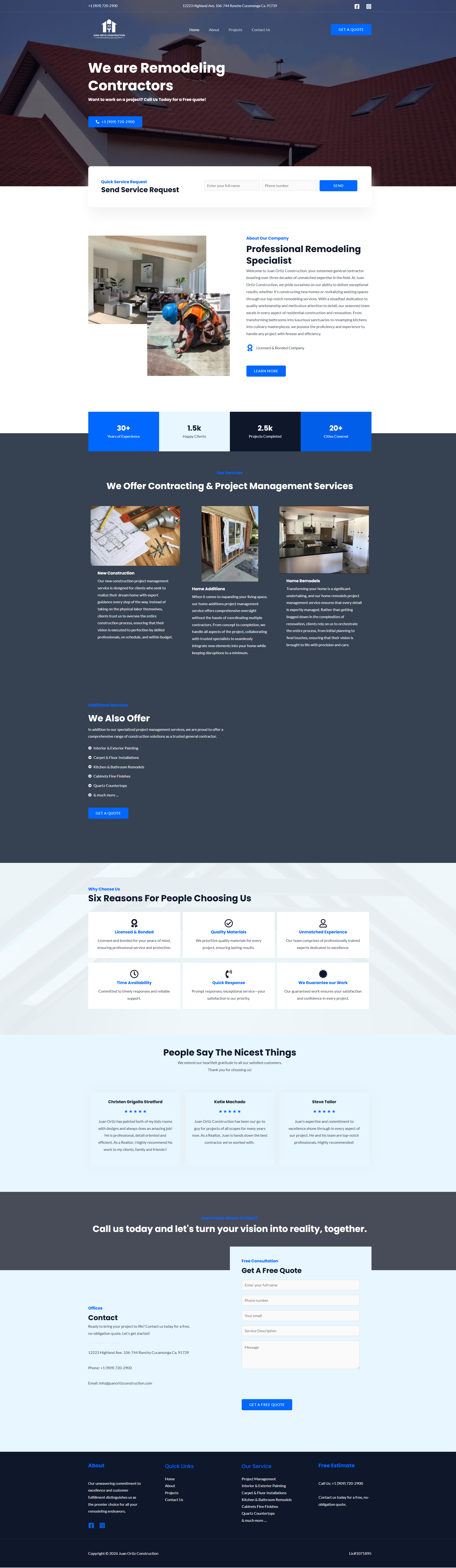 Juan Ortiz Construction Website
